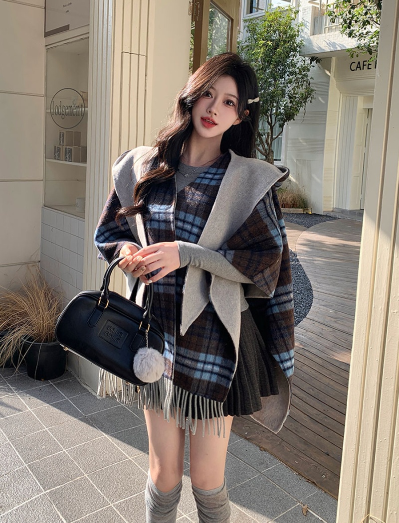 Autumn and winter woolen coat two-sided wear coat for women