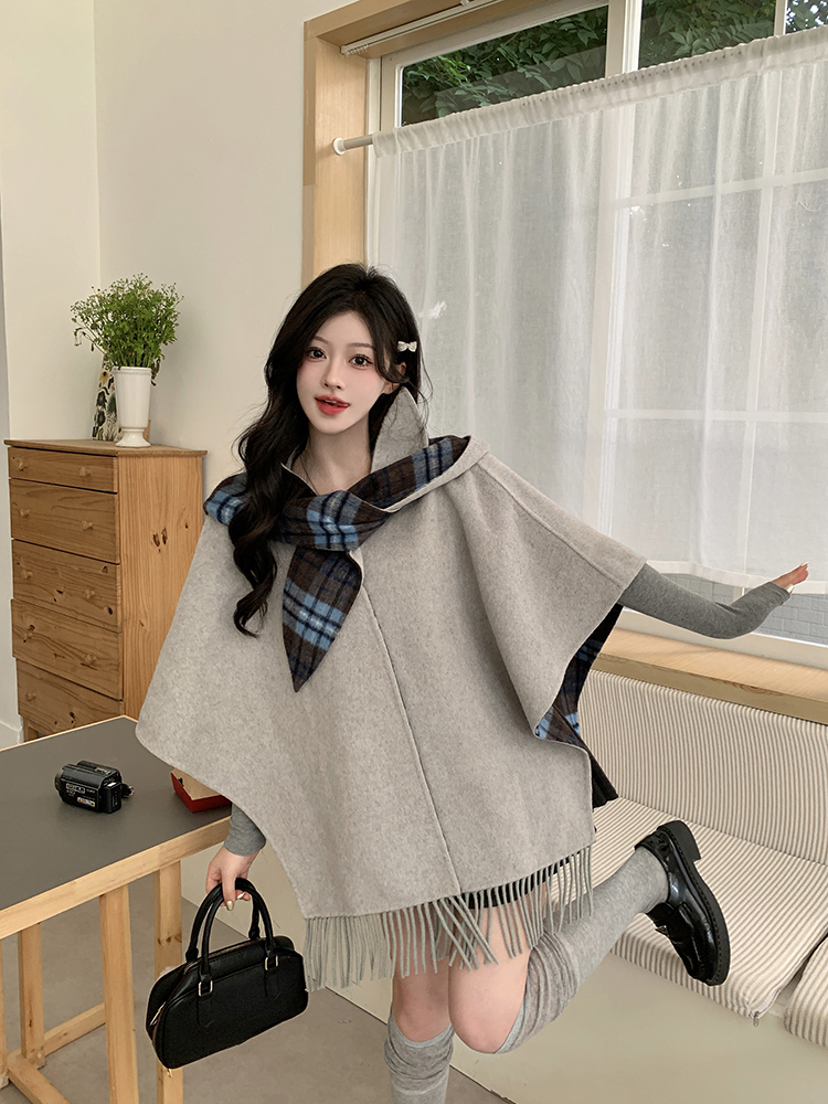 Autumn and winter woolen coat two-sided wear coat for women