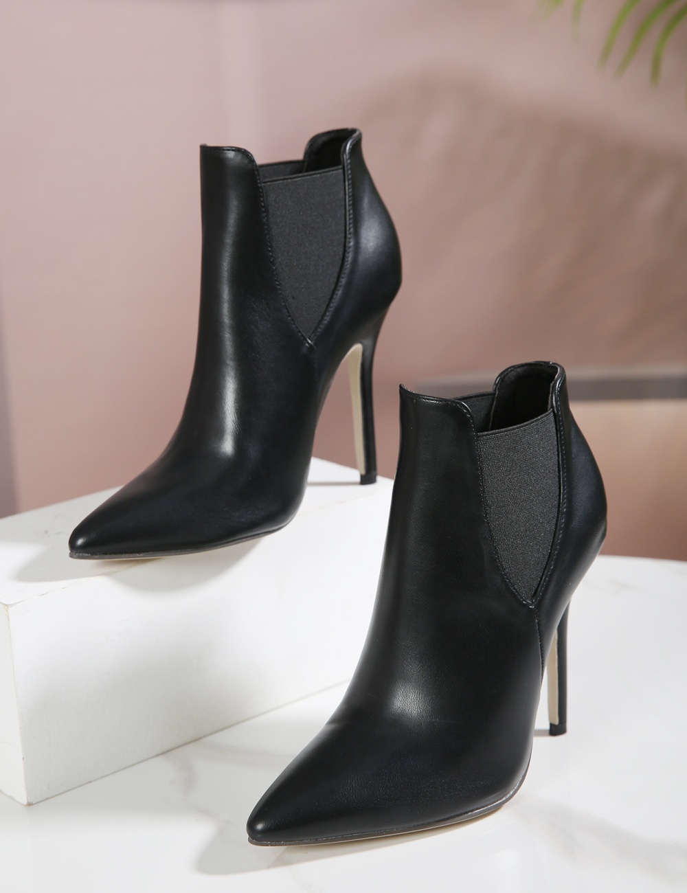 European style elasticity boots black short boots for women