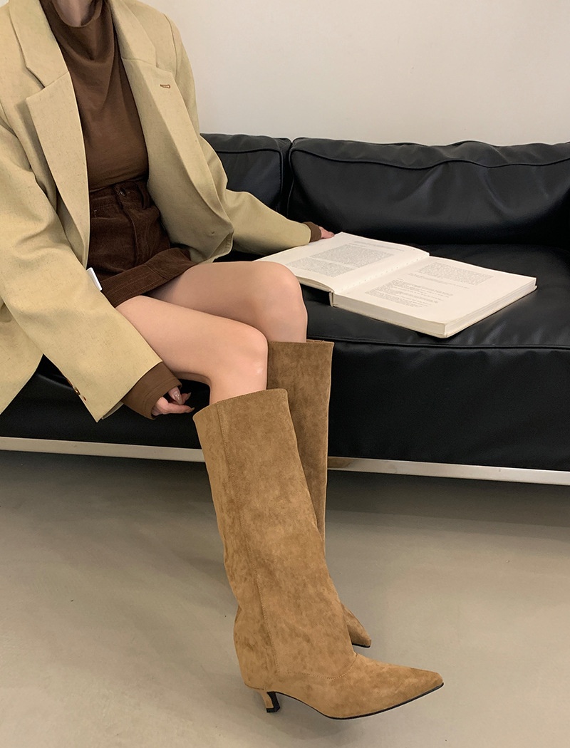 Fashion widen thigh boots high-heeled winter martin boots