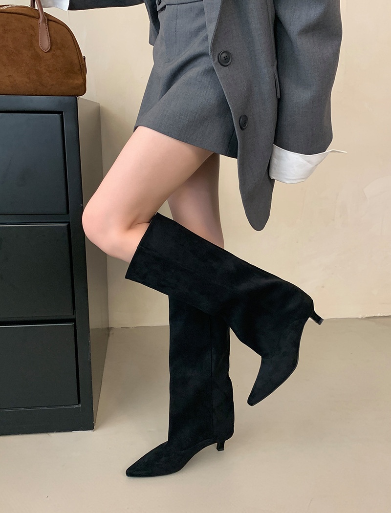 Fashion widen thigh boots high-heeled winter martin boots