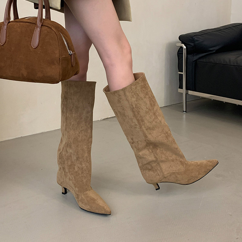 Fashion widen thigh boots high-heeled winter martin boots