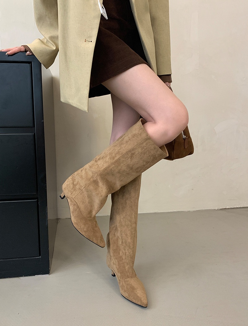 Fashion widen thigh boots high-heeled winter martin boots