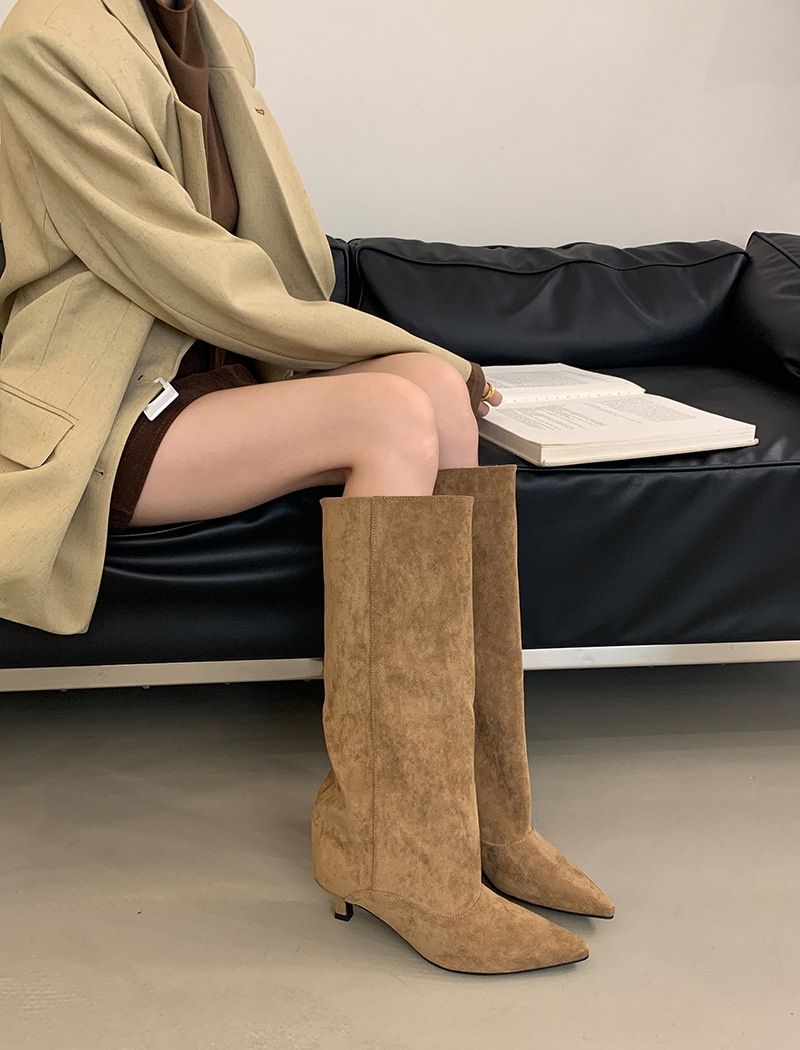 Fashion widen thigh boots high-heeled winter martin boots