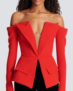 After the zipper business suit fashion jacket