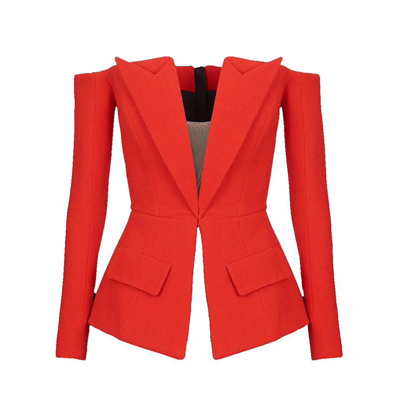 After the zipper business suit fashion jacket