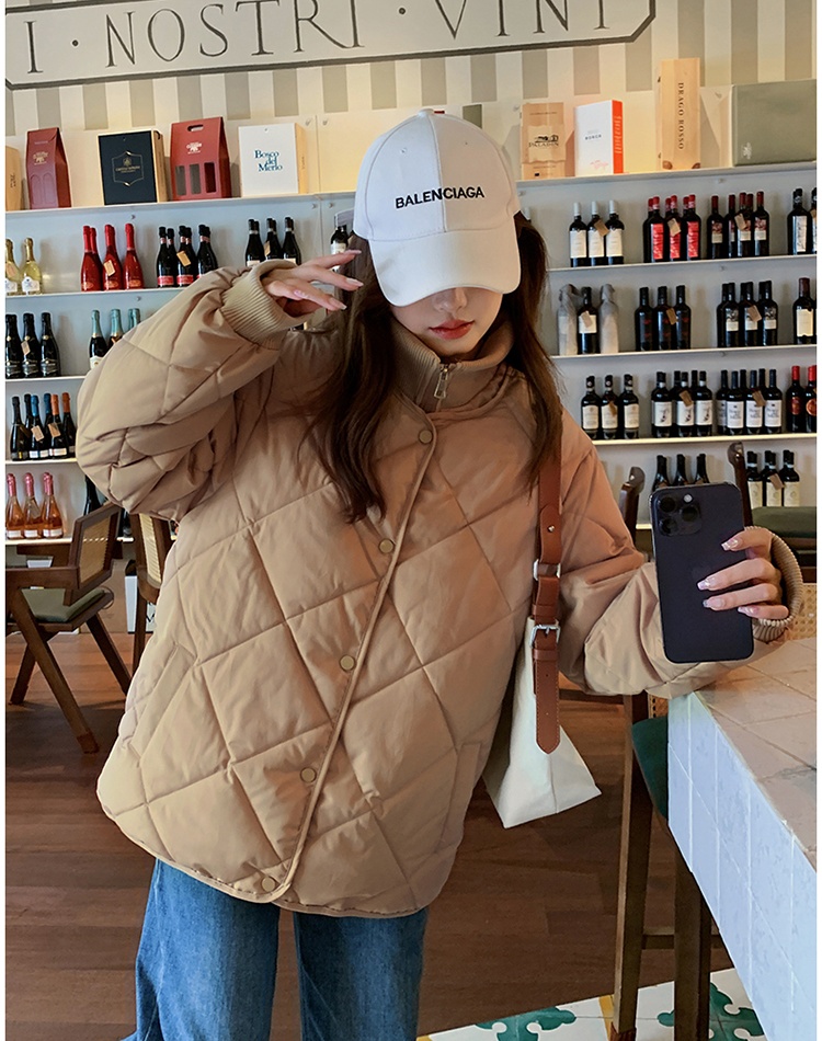 Diamond Korean style down coat student Pseudo-two cotton coat