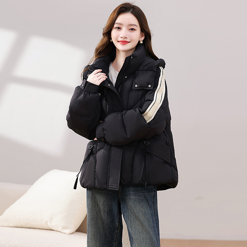 Winter hooded cotton coat loose thick coat for women