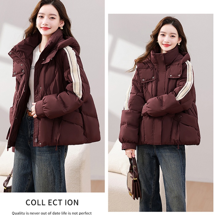 Winter hooded cotton coat loose thick coat for women