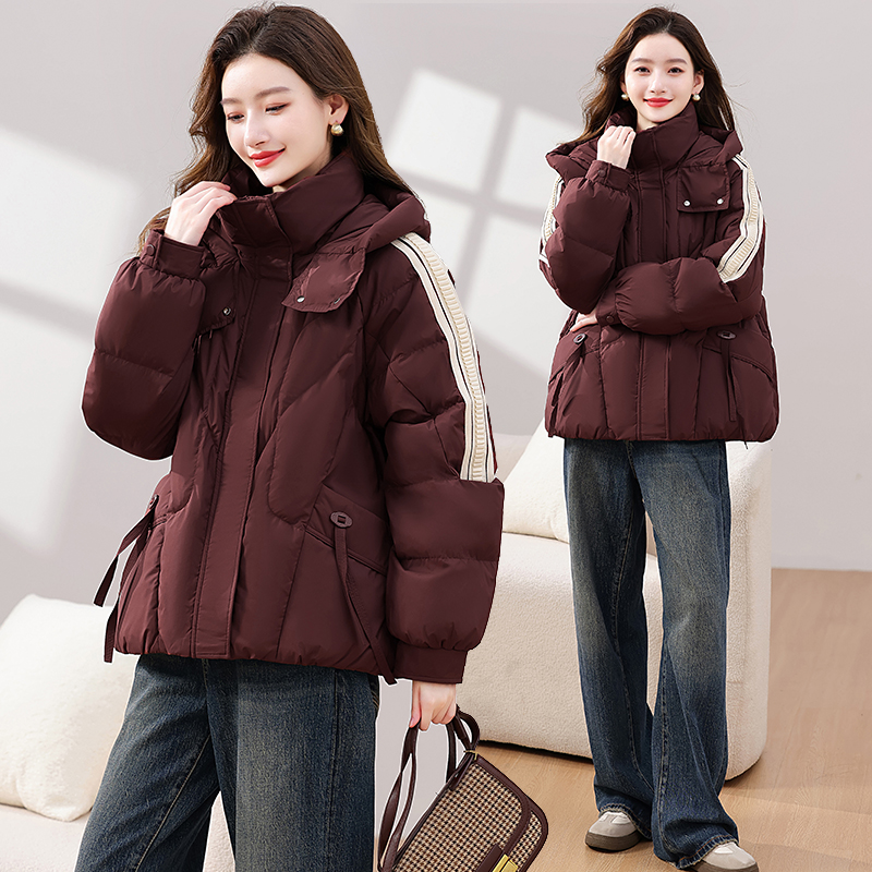 Winter hooded cotton coat loose thick coat for women