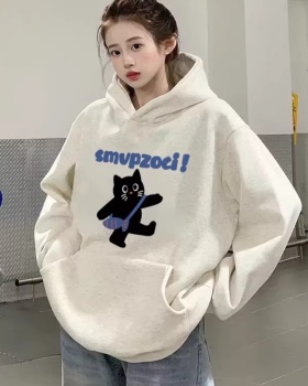 Loose hooded hat milk silk hoodie