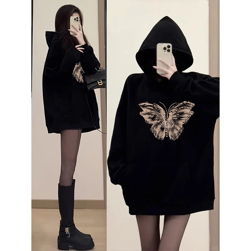 Double hooded complex hat imitation of cotton round neck hoodie