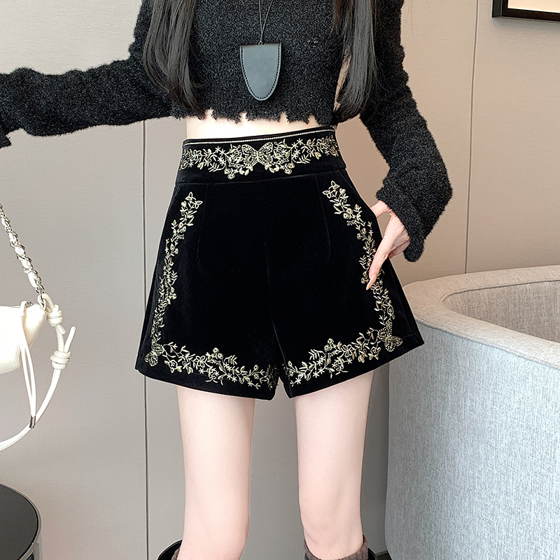 Autumn and winter A-line wide leg pants Casual shorts