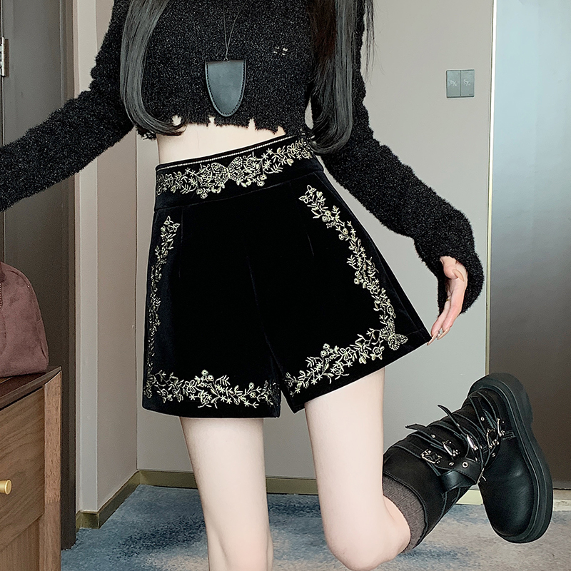 Autumn and winter A-line wide leg pants Casual shorts