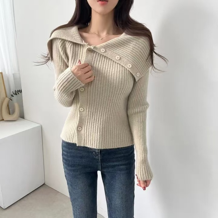 Temperament autumn and winter strapless sweater