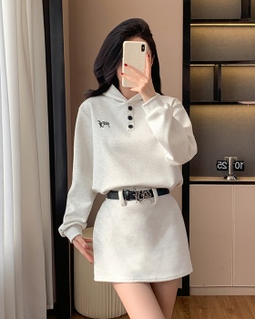 Knitted commuting dress autumn hoodie for women