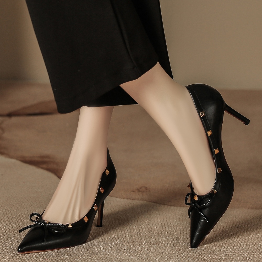 Autumn and winter shoes bow high-heeled shoes for women