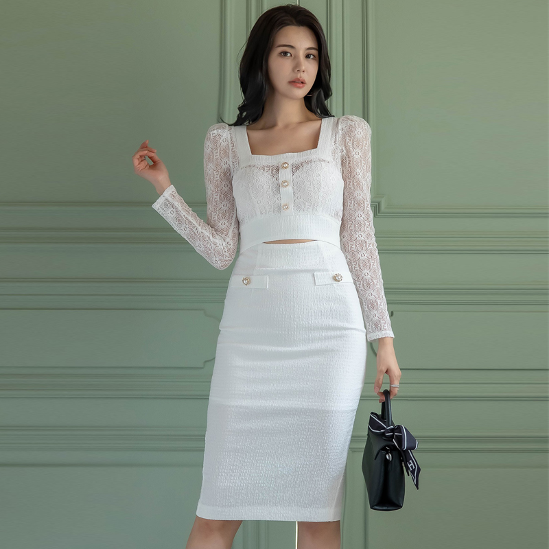 Package hip slim fashion temperament navel dress