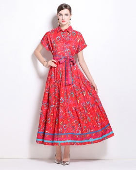 Printing all-match European style fashion dress