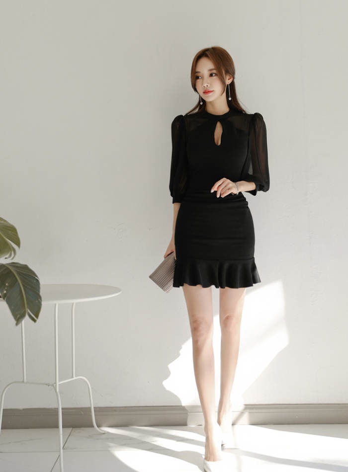 Fashion mermaid sexy dress hollow commuting T-back