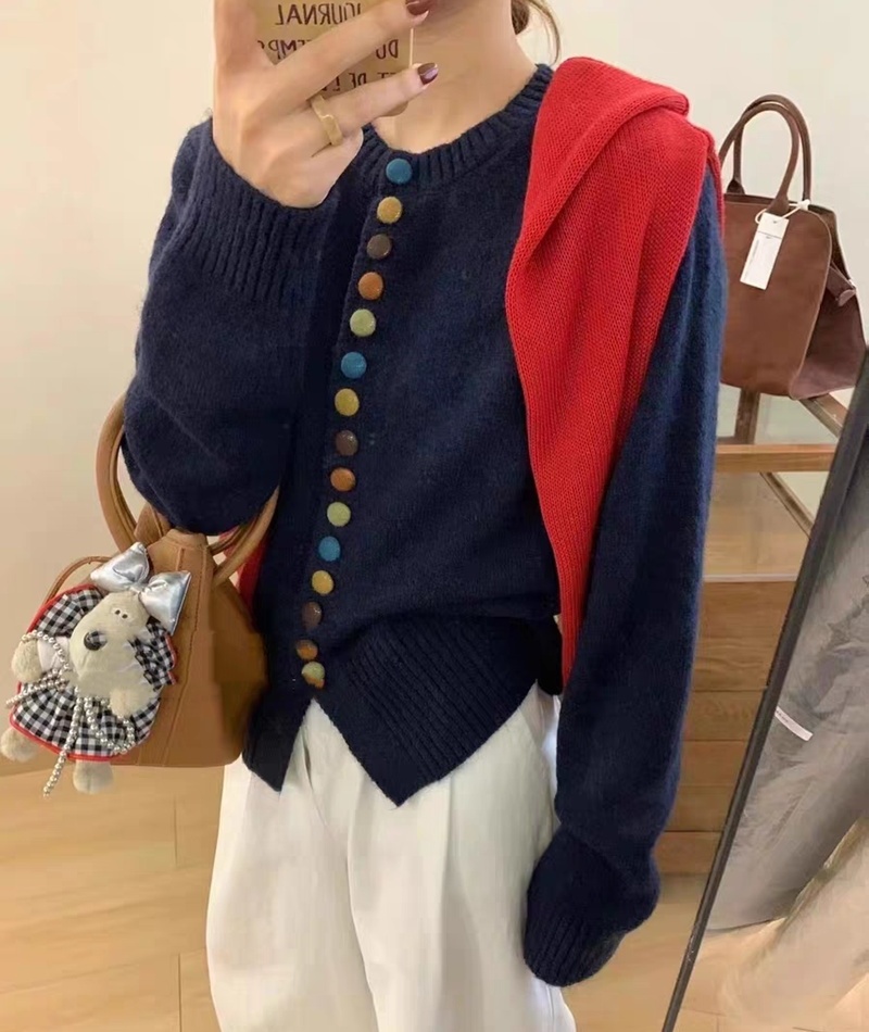 Korean style Western style sweater long sleeve cardigan