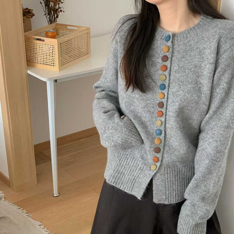 Korean style Western style sweater long sleeve cardigan