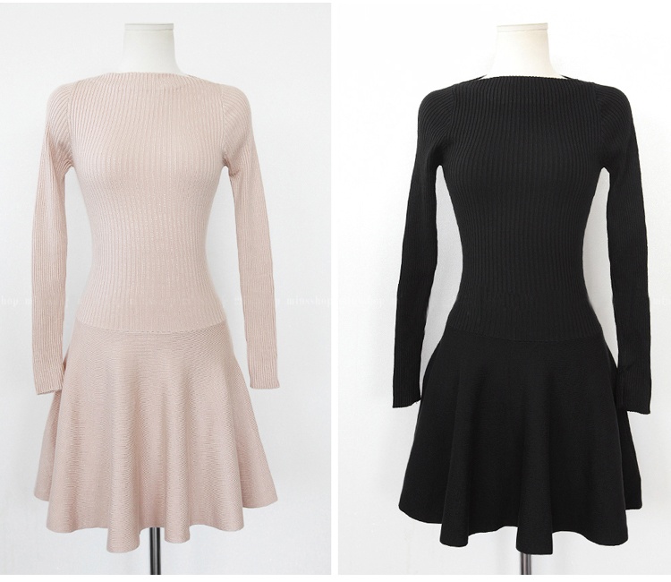 Korean style pullover T-back knitted slim dress