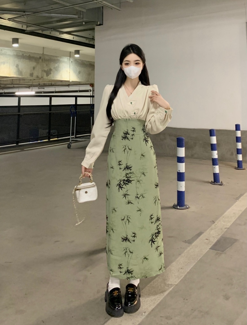 Chinese style autumn and winter temperament dress for women