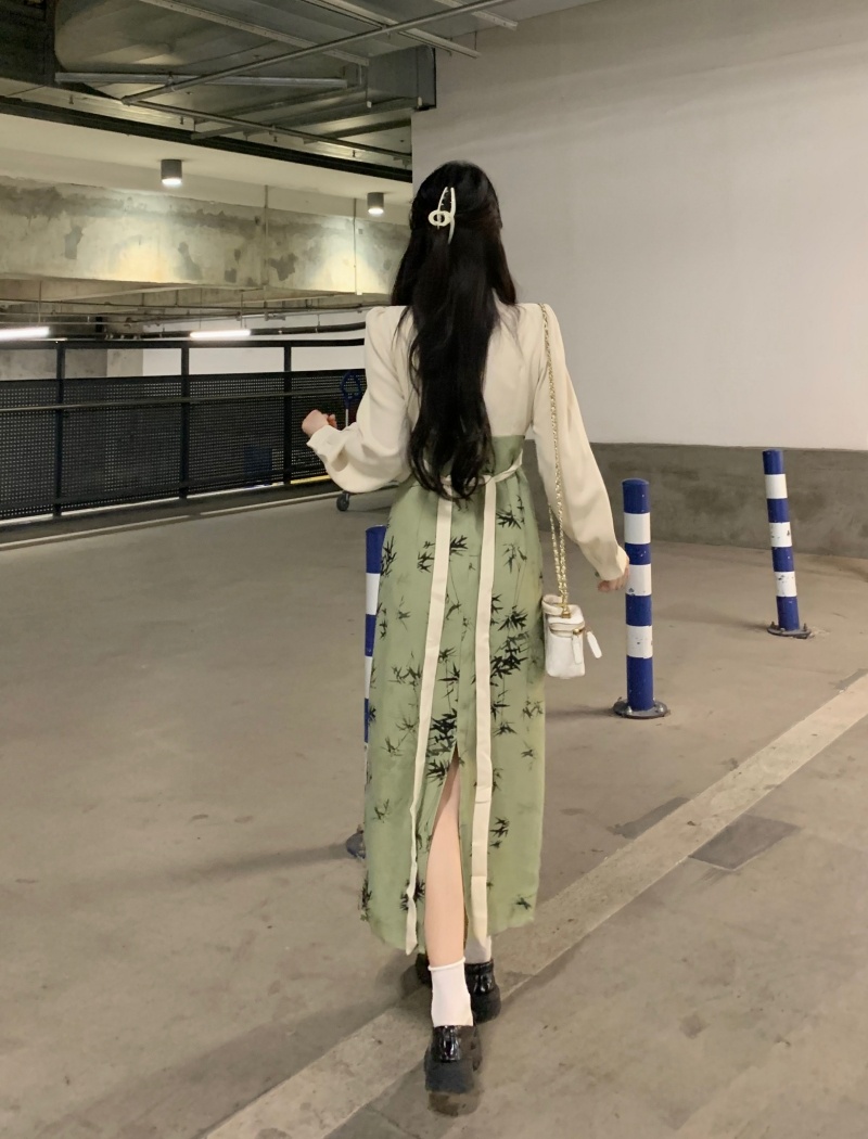 Chinese style autumn and winter temperament dress for women