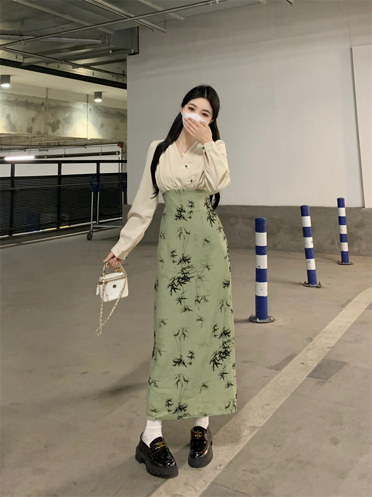 Chinese style autumn and winter temperament dress for women