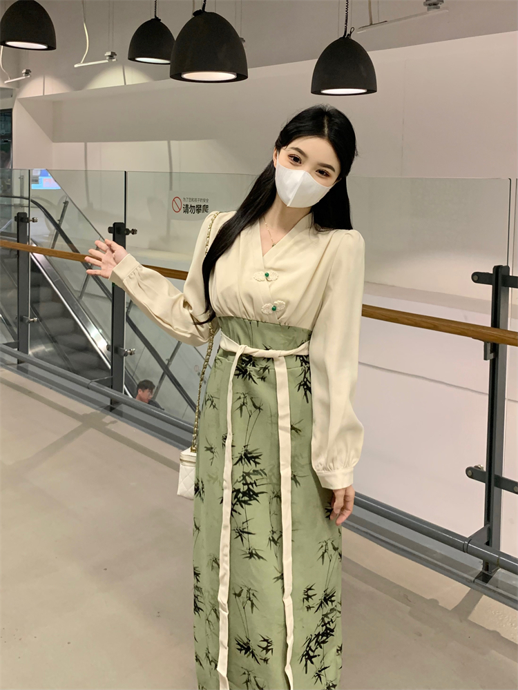 Chinese style autumn and winter temperament dress for women