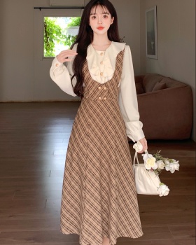 Lotus leaf edges shirt long dress for women