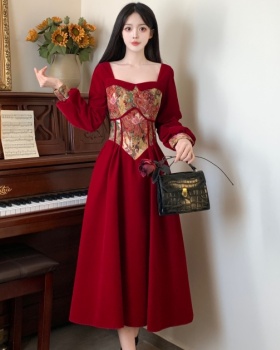 Large yard formal dress velvet evening dress for women