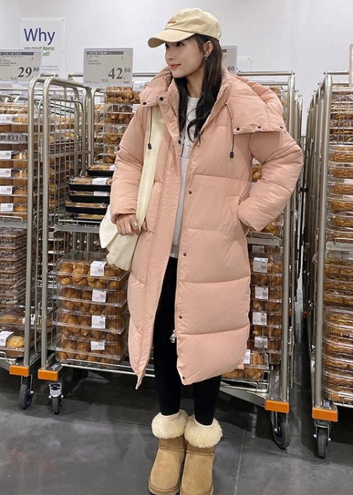 Korean style bread clothing long coat for women