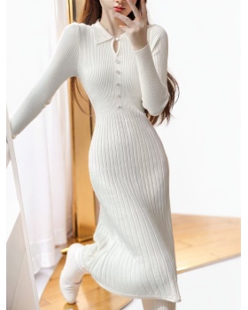 Long sweater dress Korean style dress for women