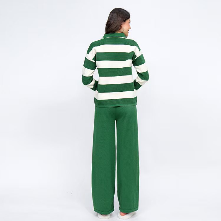 Lapel tops lazy long pants a set for women