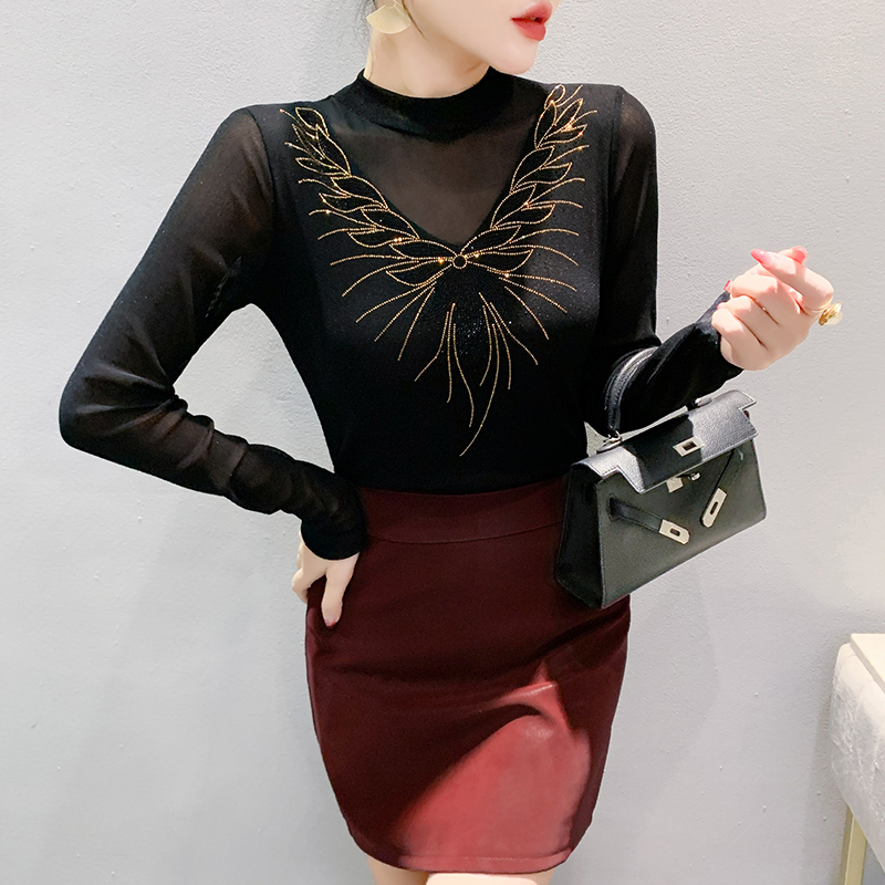 Rhinestone tops unique small shirt for women