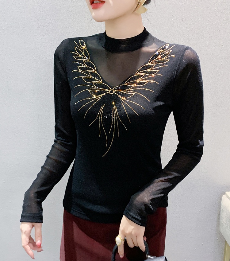 Rhinestone tops unique small shirt for women