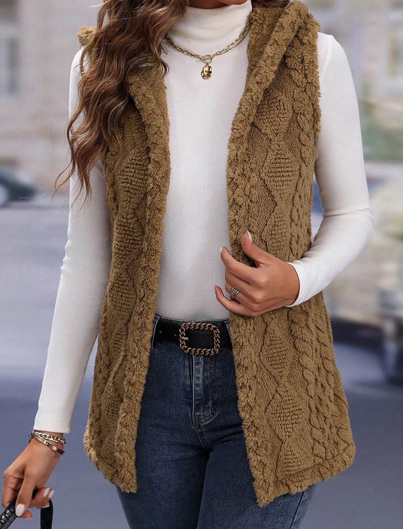 Two-sided quilted waistcoat coat for women