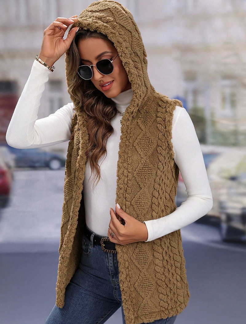 Two-sided quilted waistcoat coat for women