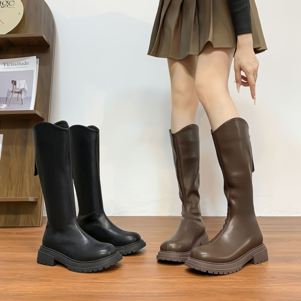 Korean style thick thigh boots long tube winter boots