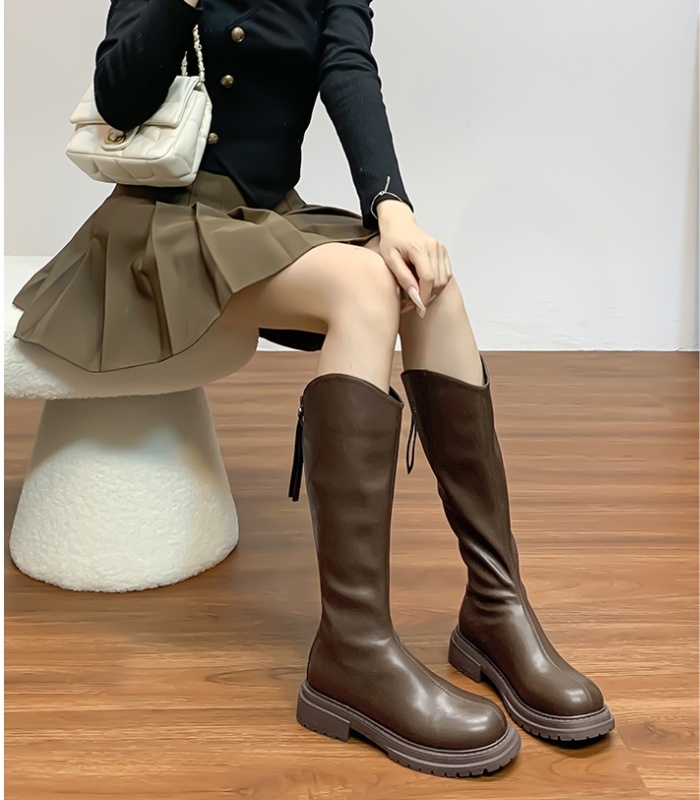 Korean style thick thigh boots long tube winter boots