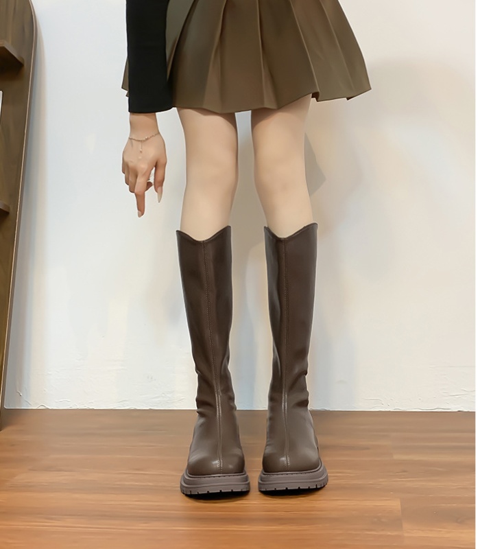 Korean style thick thigh boots long tube winter boots