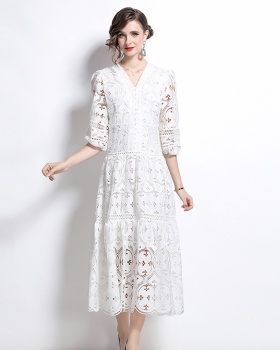 France style A-line dress temperament long dress for women