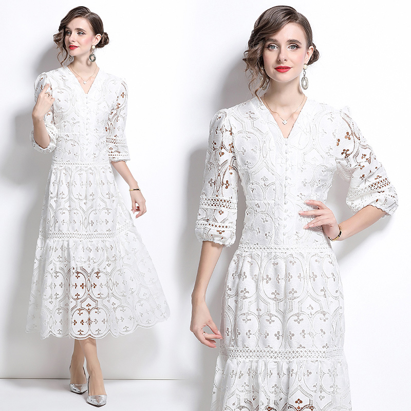 France style A-line dress temperament long dress for women