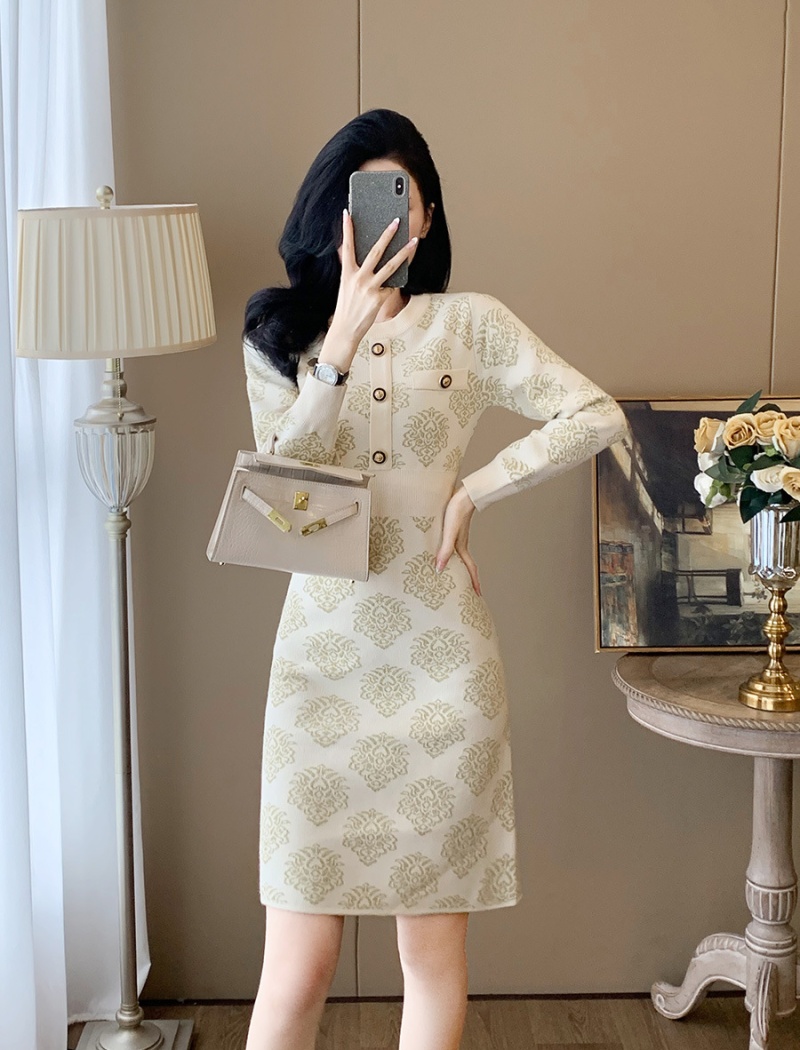 A-line sweater dress chanelstyle dress for women