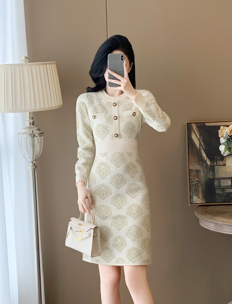 A-line sweater dress chanelstyle dress for women