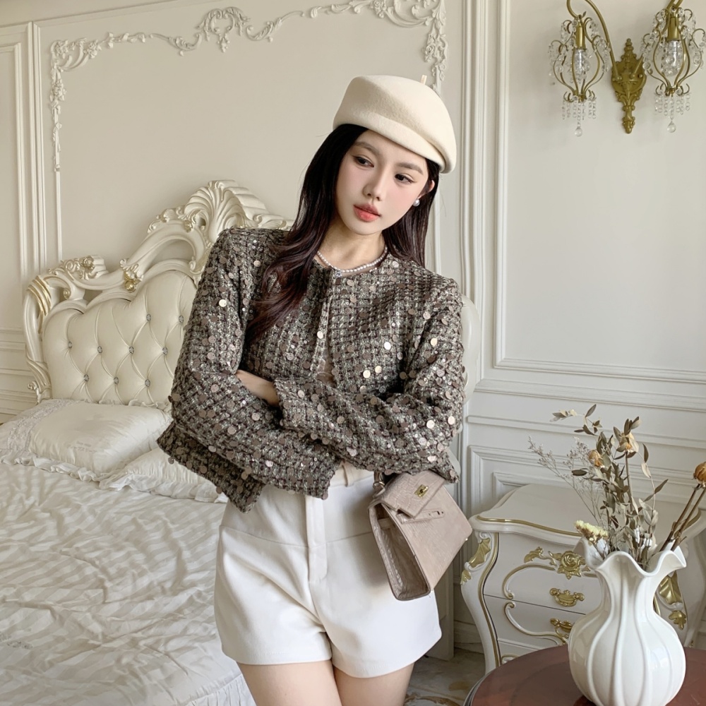 Sequins autumn tops chanelstyle jacket