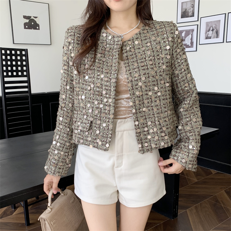 Sequins autumn tops chanelstyle jacket