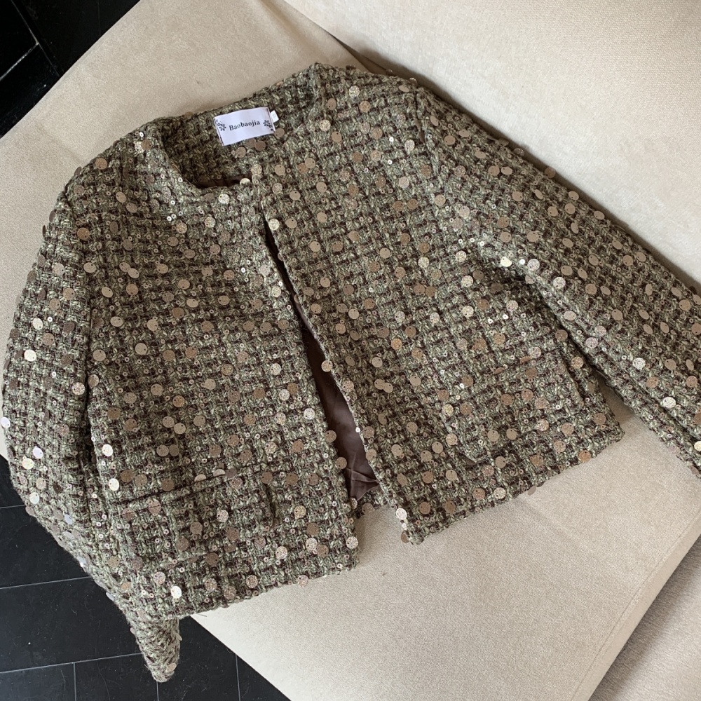 Sequins autumn tops chanelstyle jacket